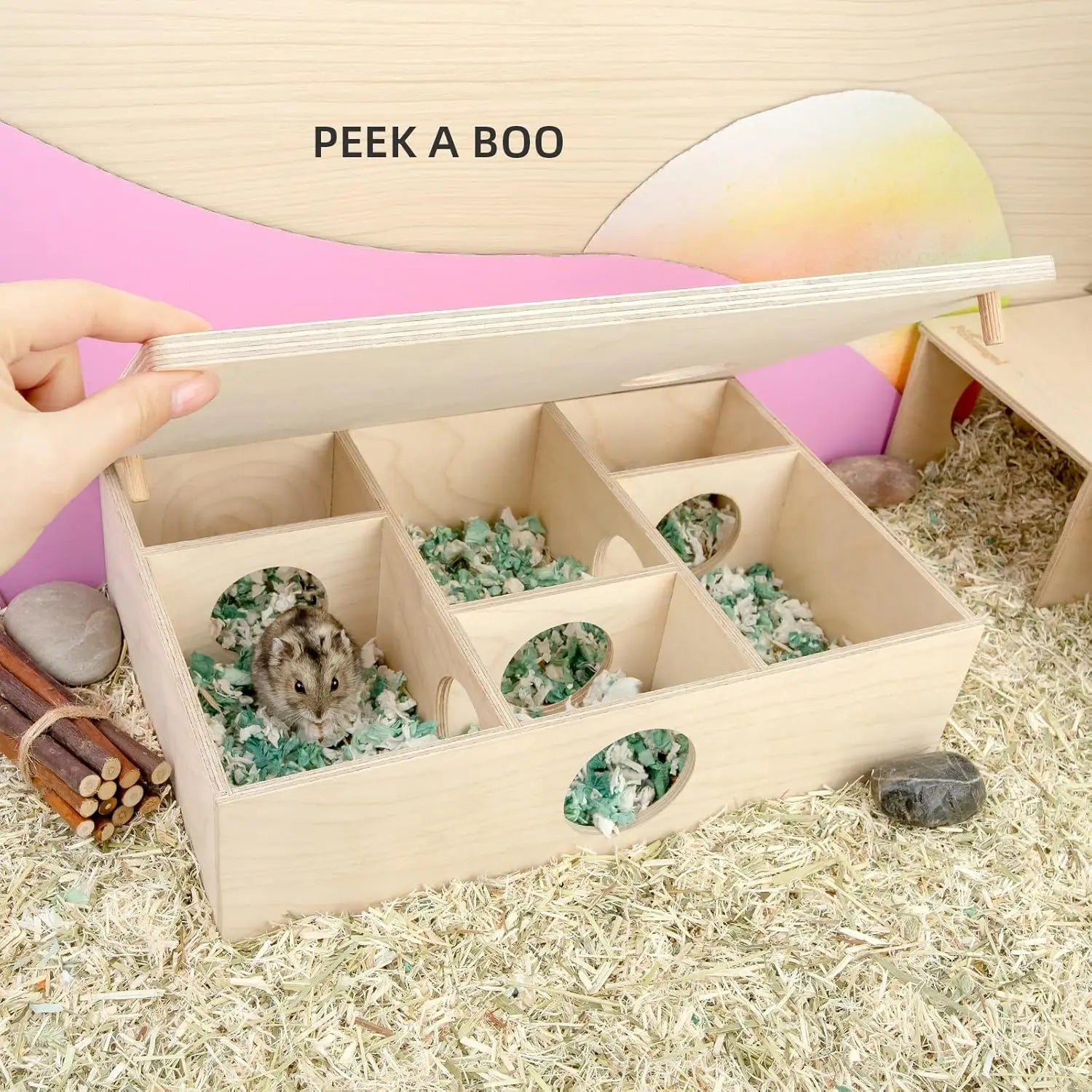 Multi-Chamber Hamster House Maze: - Multi-Room Hideouts & Tunnel Exploring Toys