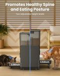 Automatic Cat Feeder with WiFi App Control, Dual Bowls for 2 Cats, Adjustable Height, Voice Record & Timed Dispenser