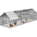 Large Metal Chicken Coop 130x40x40 inch Portable Chicken Run With Waterproof Cover Indoor Outdoor