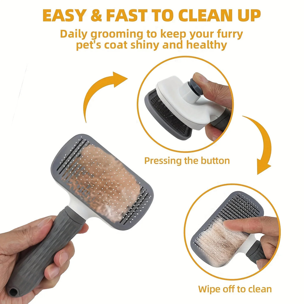 8pcs/set Dog Grooming Kit, Self-cleaning Pet Grooming Set with Nail Clippers And File, Flea Comb, Shampoo Bath Brush