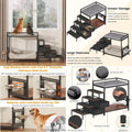 360° rotating & adjustable pet feeder perch, staircase bunk bed with storage drawers, elevated dog bed platform