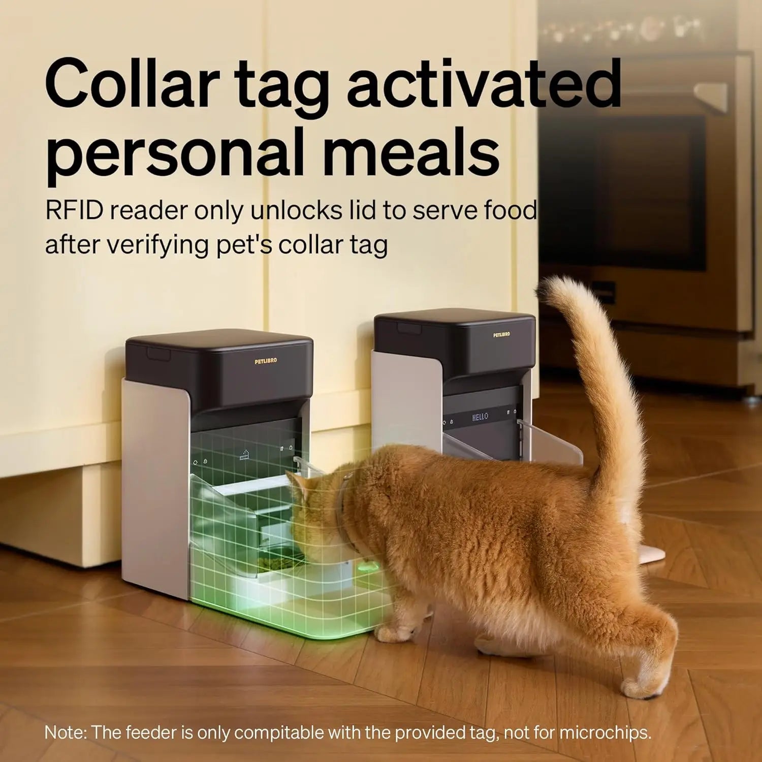 RFID Automatic Cat Feeder with Wi-Fi, Personalized Meals for Multi-Pet Homes and Diet Tracking