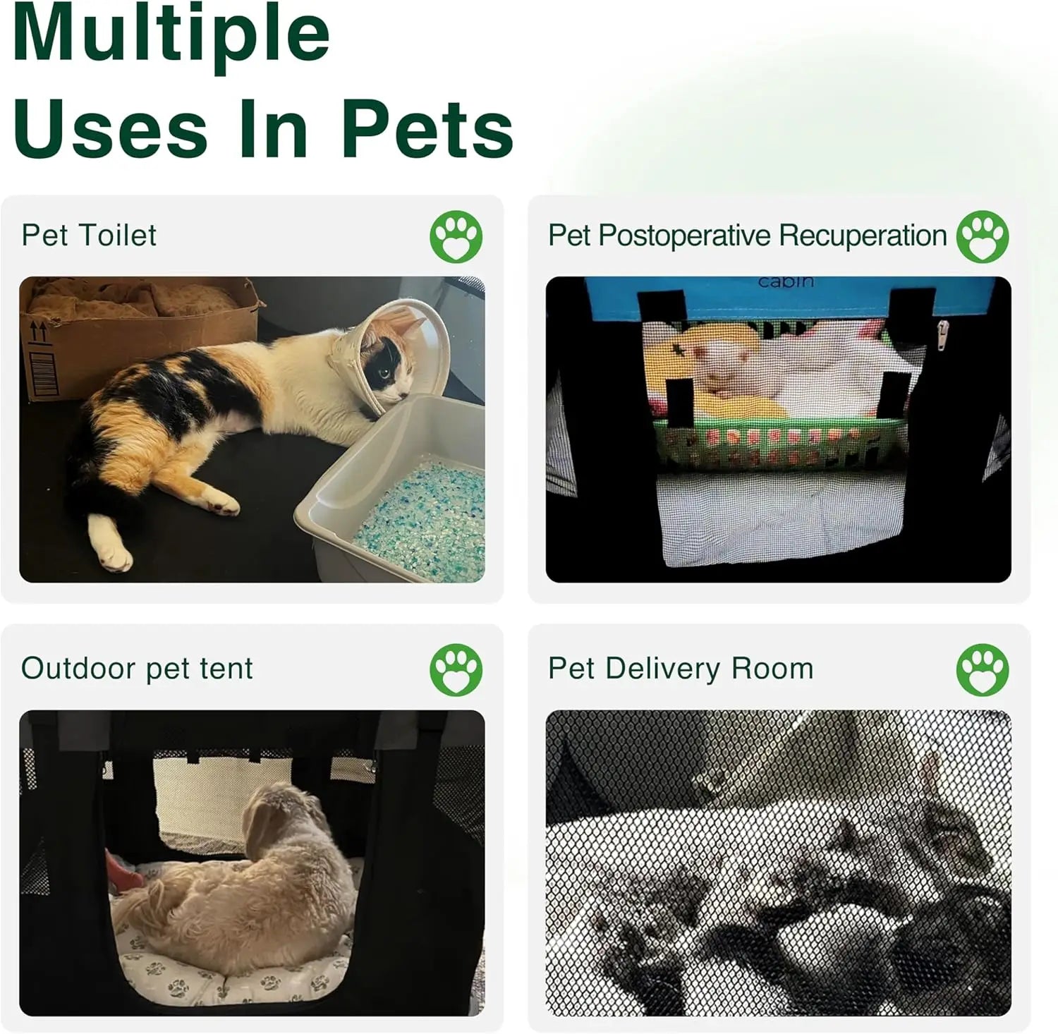 Portable Foldable Pet Playpen for Small Dogs Cats Indoor Outdoor Exercise Kennel with Carrying Case Grey