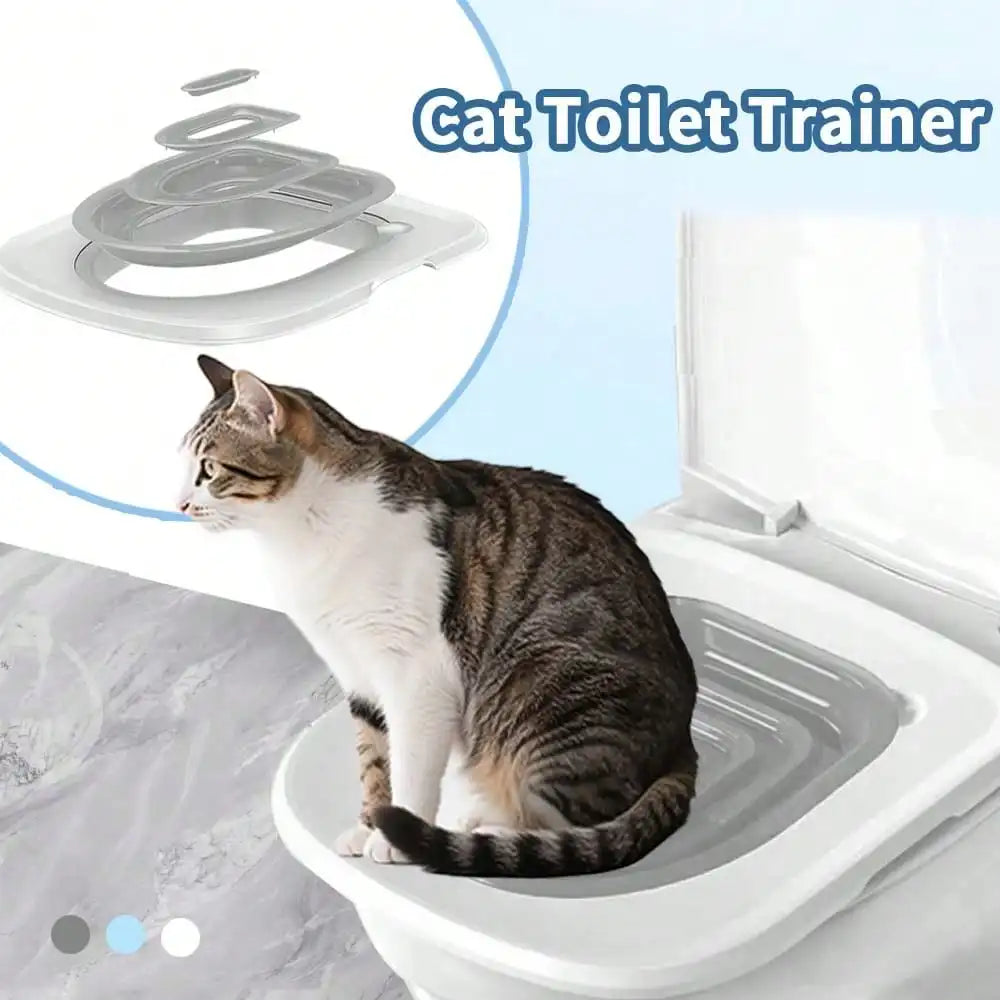 Closed Foldable ABS Cat Toilet Training Seat Pet Litter Box