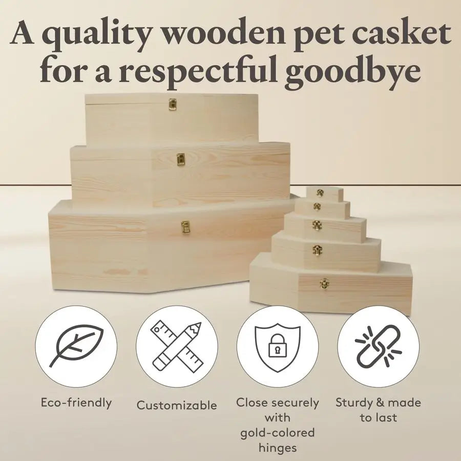 Casket, Wooden Pet Burial Box, 24 Loving Dog Memorial, Strong and Safe Pet Coffin, Dignified Dog Casket, Hinged Lid Cat Casket,