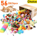 56pcs/28pcs/14pcs Cat Toys Mixed Pack. A Combination of Various Plastic Toys and Plush Toys Suitable for Multiple Cats To Play