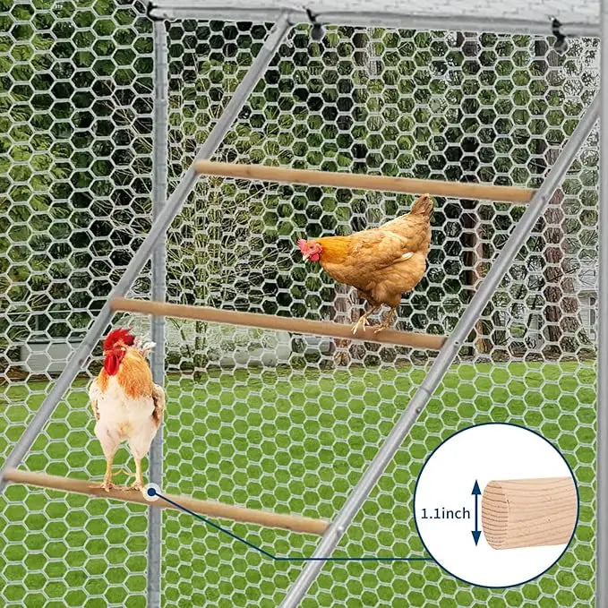Chicken Perch for Coop with Ladder Design, Weatherproof Roosting Bars for Chickens