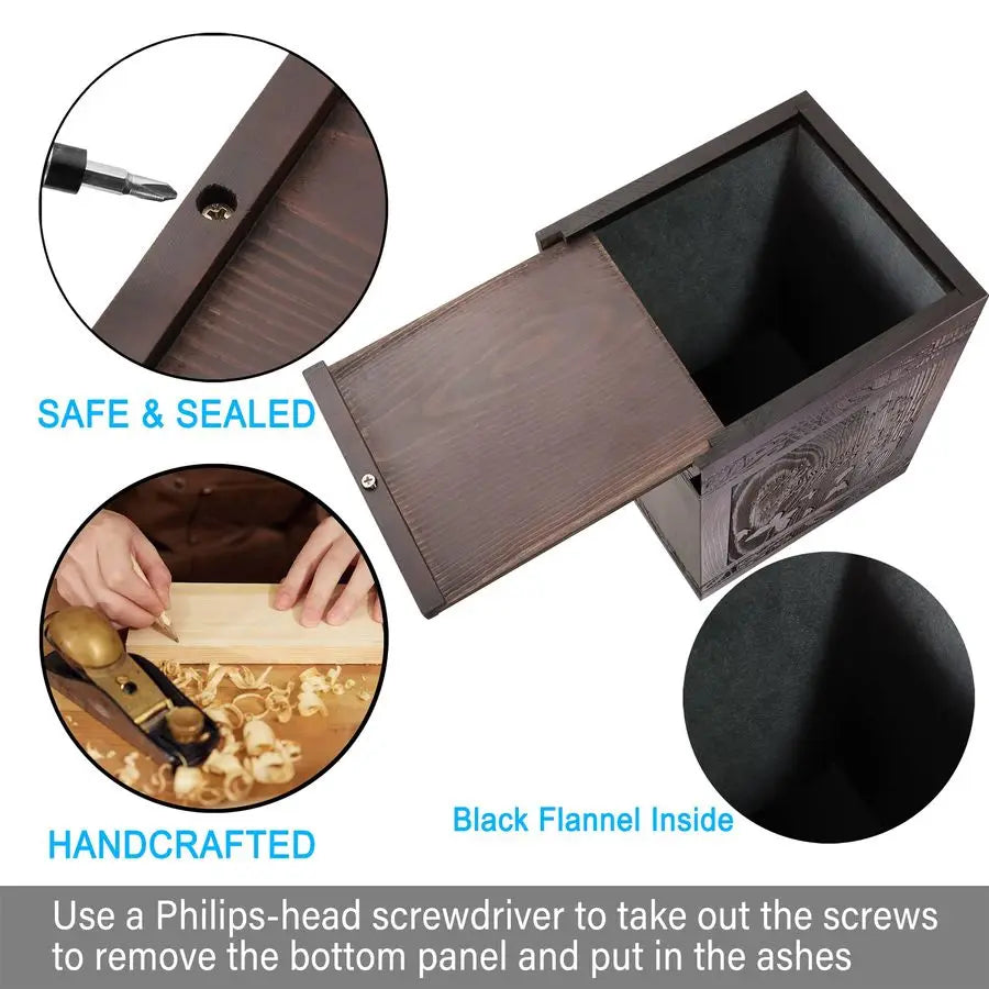 Human Ashes Adult Male Female, Wooden Carved Butterfly Urns Box and Casket for Men Women Child, Pets Cat Dog Urn,