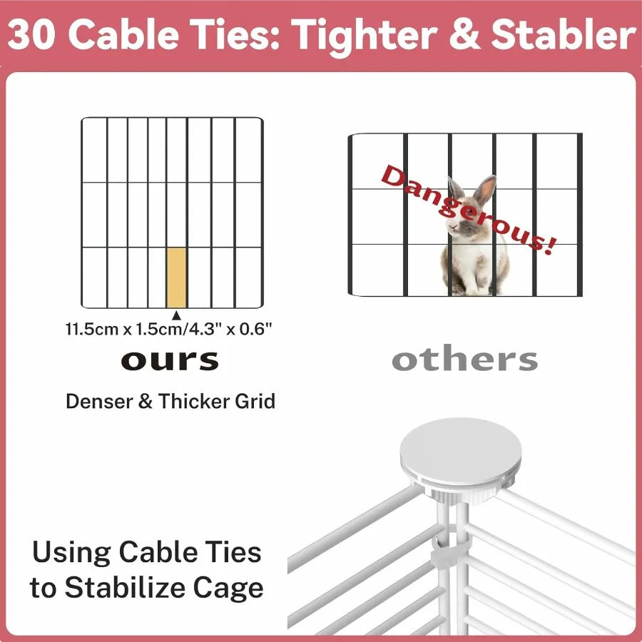 Spacious Indoor Guinea Pig Cages on Wheels with 3 Tier Design and CC Structure Includes Top Cover and Removable Tray