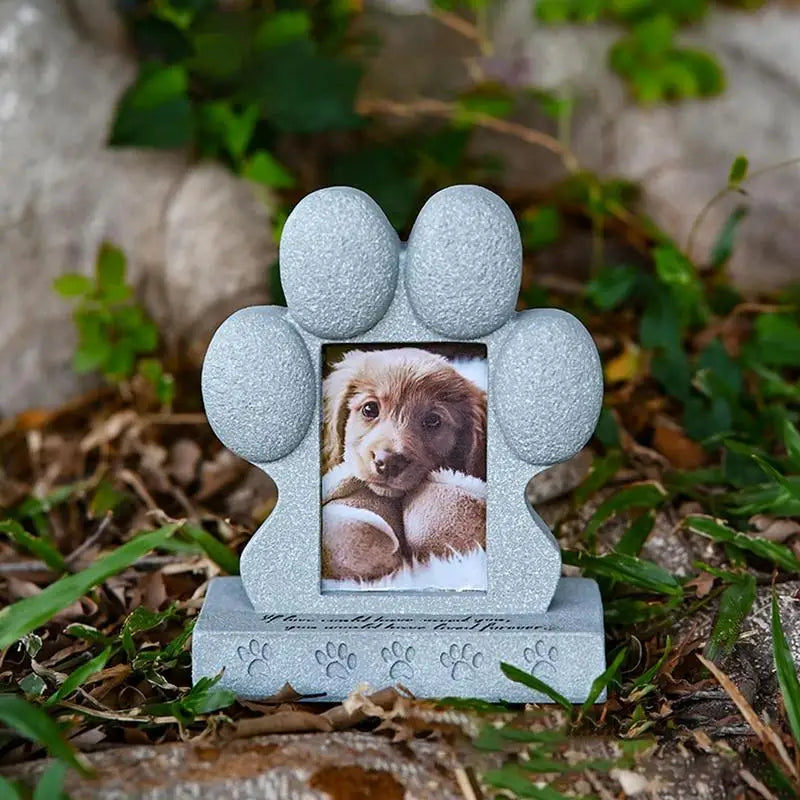Dog Memorial Stone Outdoor Tombstone Pet Grave Markers With Frame