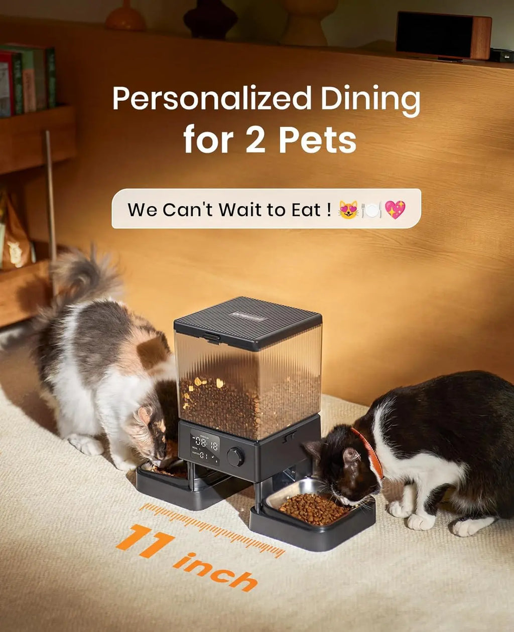Automatic Cat Feeder for Two Cats, 5L Capacity with Timed Dispensing for Dry Food