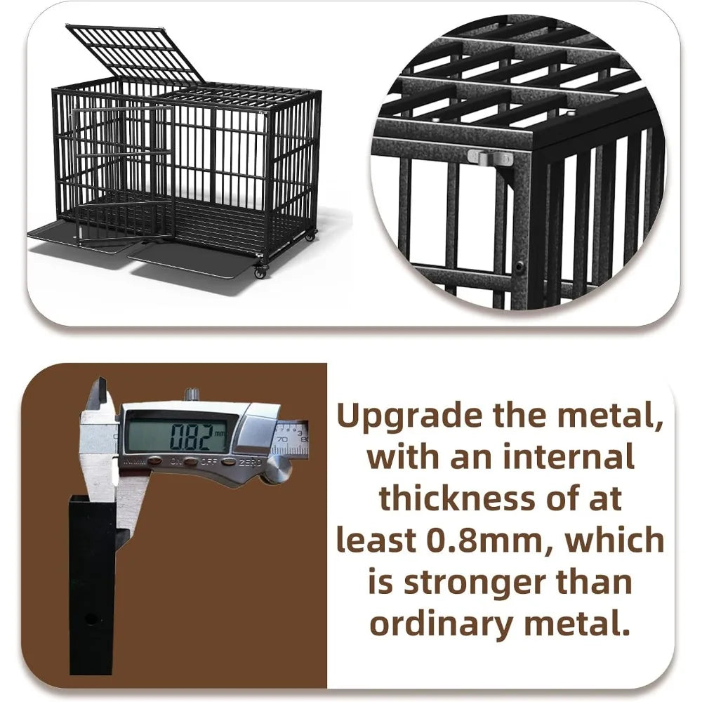 Extra Large Dog Crate for Large Dogs, 64 inches Heavy Duty Dog Crate