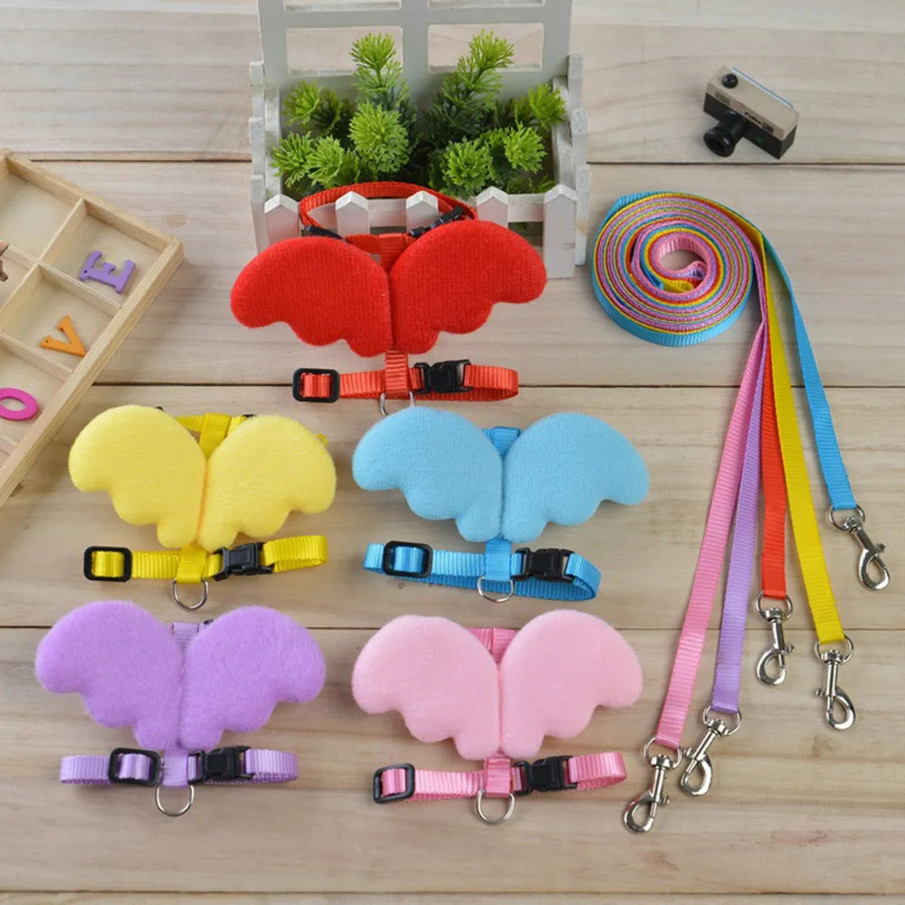 Small Animal Harness with Leash Cute Bunny Collar Cat Harness & Leash Set
