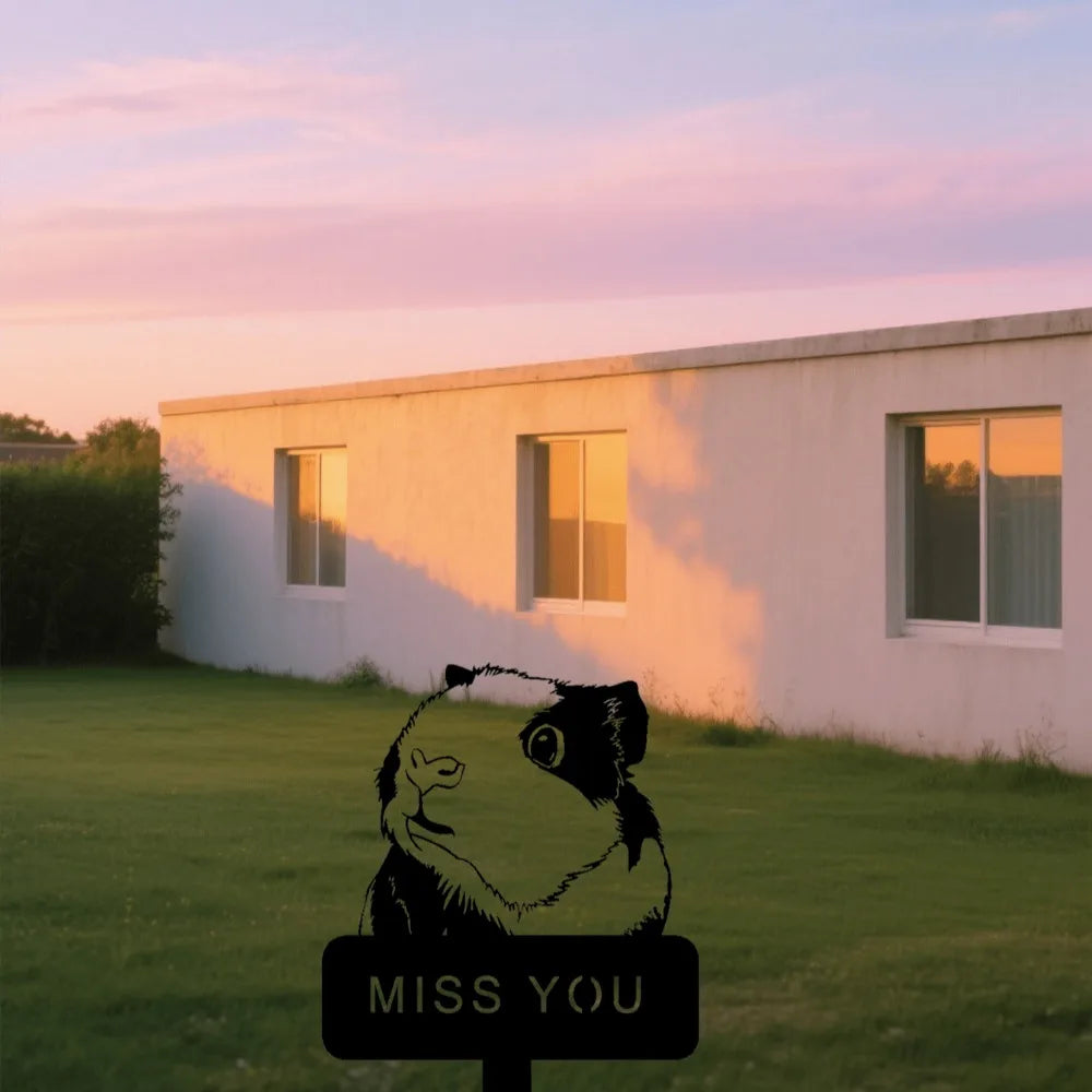 Pet Memorial Garden Stake, Meaningful Handmade Personalized Grave Marker for Guinea Pig/Rabbit