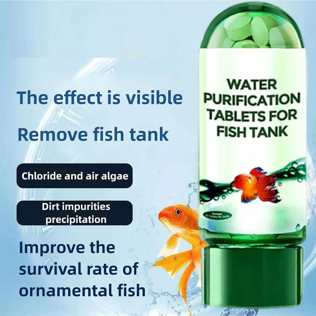 Water Purification Tablets Freshwater Aquarium Water Clarifier Tablet Effective Fish Bowl Cleaning Solution