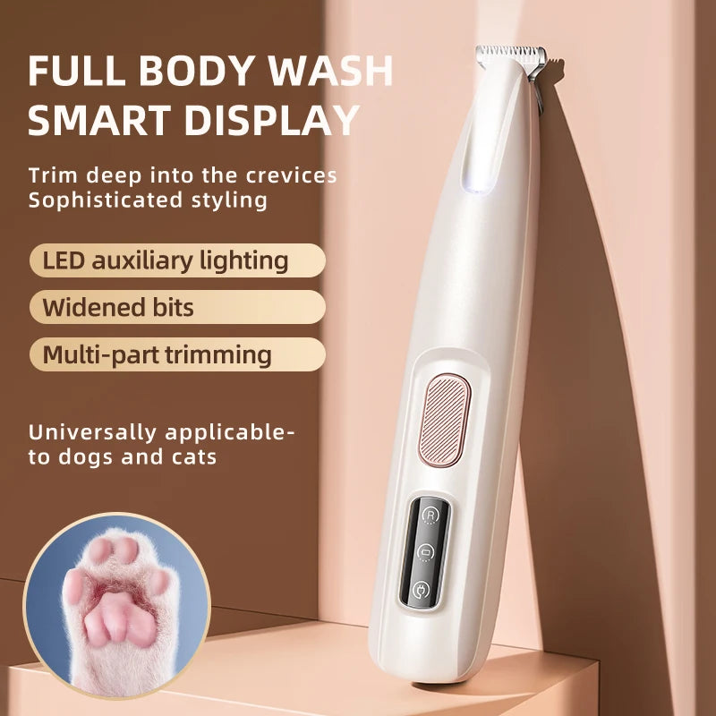Portable Dog Paw Trimmer with Led Light Rechargeable Cordless Nail Grooming Tools for Cats