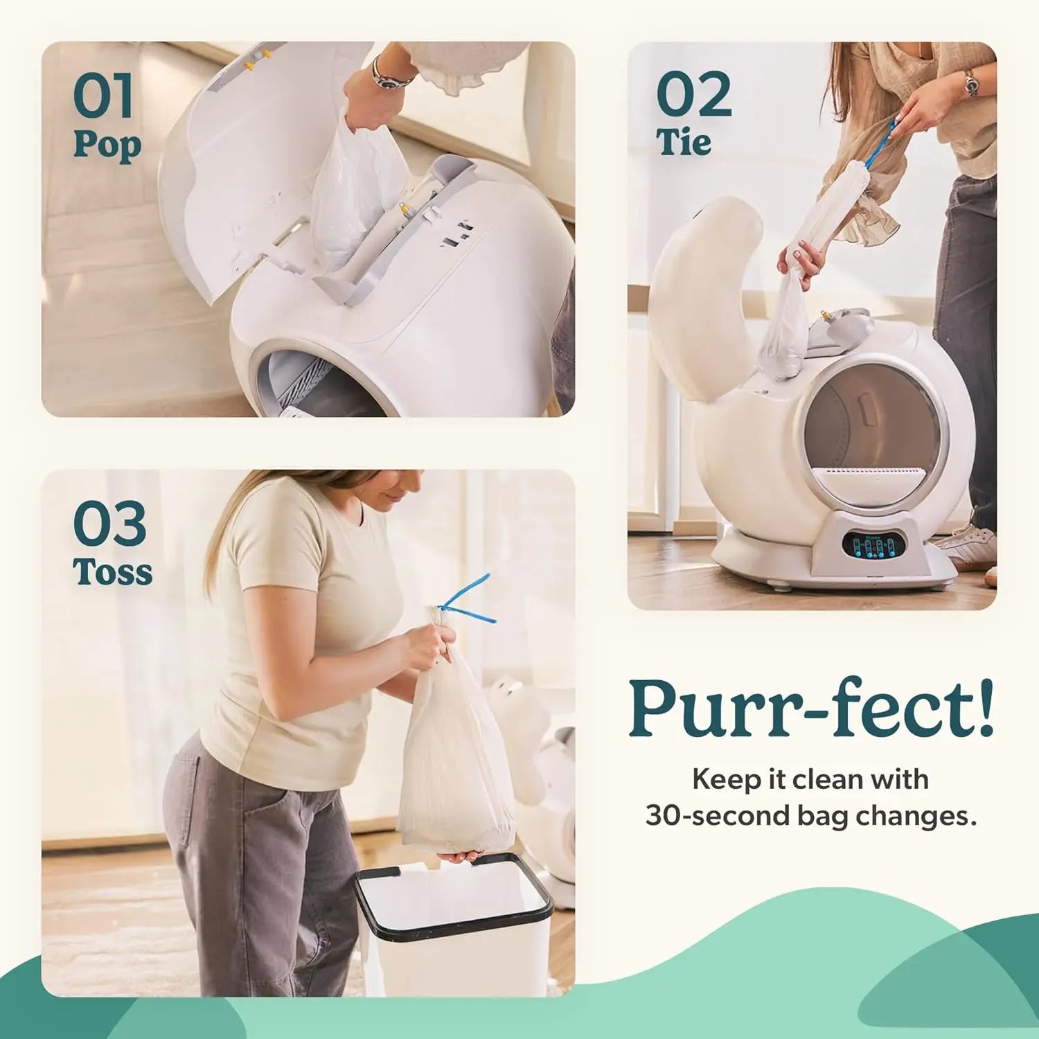 Automatic Self-Cleaning Litter Box for Multiple Cats - XL Capacity, Quiet Operation, Odor Control & App Control