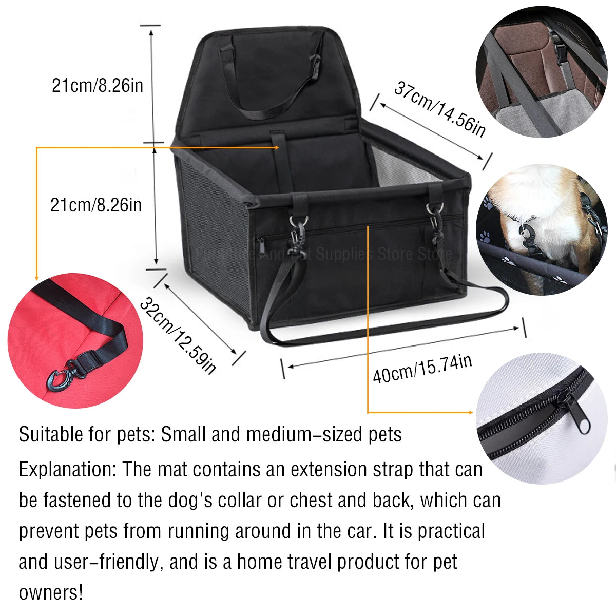 Travel Dog Car Seat Cover Waterproof Pet Dog Carriers Car Seat Basket for Small Medium Dogs