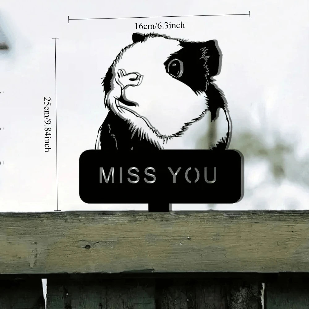 Pet Memorial Garden Stake for Guinea Pig Hamster Rabbit Handcrafted Personalized Grave Marker