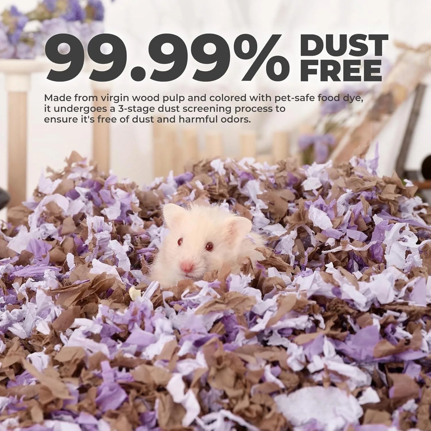 23L/50L Paper Small Pet Bedding Odor Control Dust-Free Moisture Absorbent Natural Shavings Bedding
