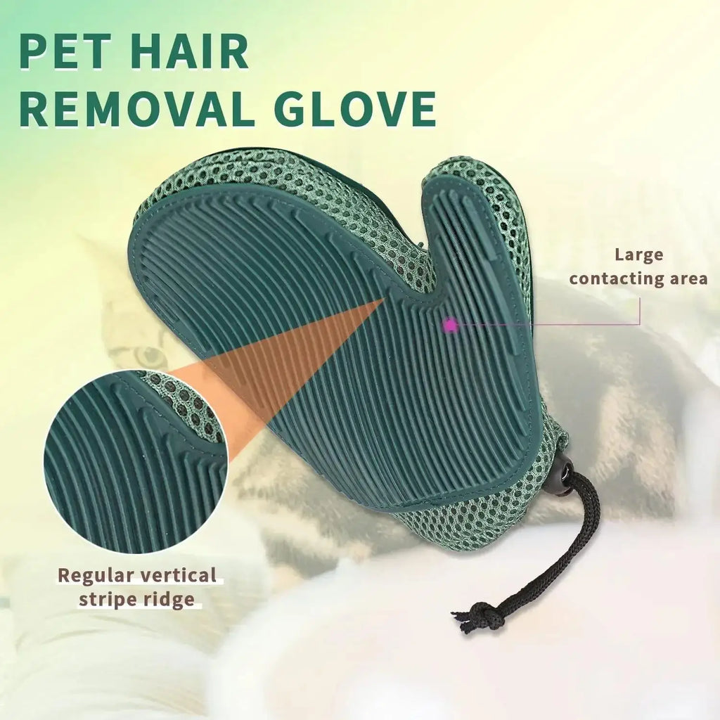 1pc 2 in 1 Cat Hair Glove & Pet Fur Remover Glove, Dog Grooming Glove Brush for Shedding