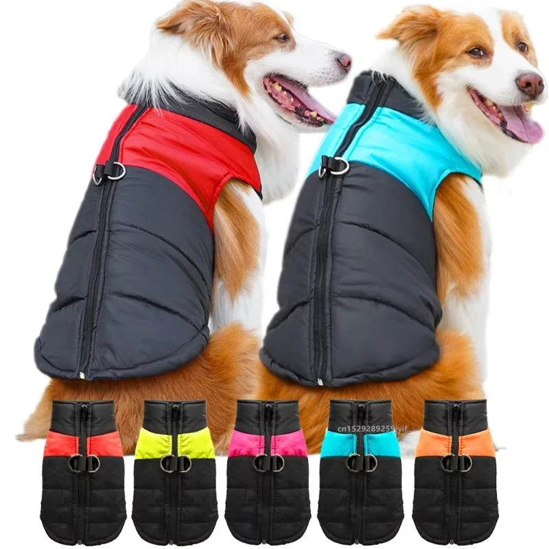 Waterproof Warm Coat Winter Vest Padded Zipper Jacket Dog Clothing for Small Medium Big Dogs Outfit