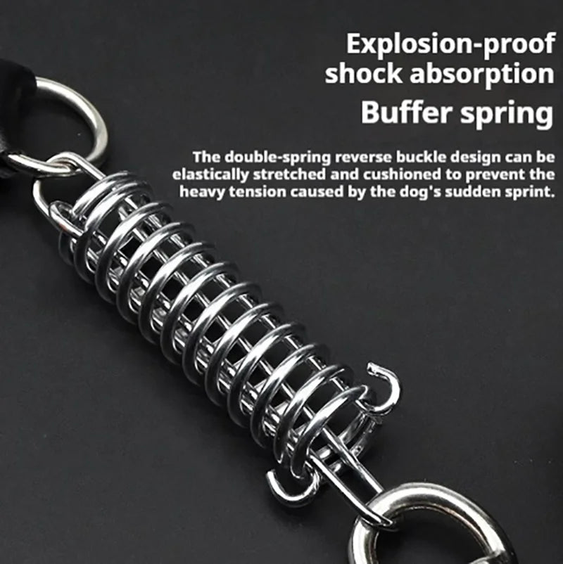 5-Foot Genuine Dog Leash with Cowhide Collar - Dog Walking Rope for Medium & Large Dogs