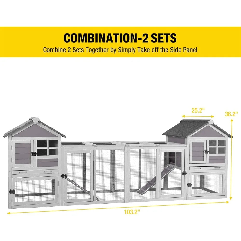 Rabbit Hutch Indoor Outdoor (51.6" L x 25.2" W x