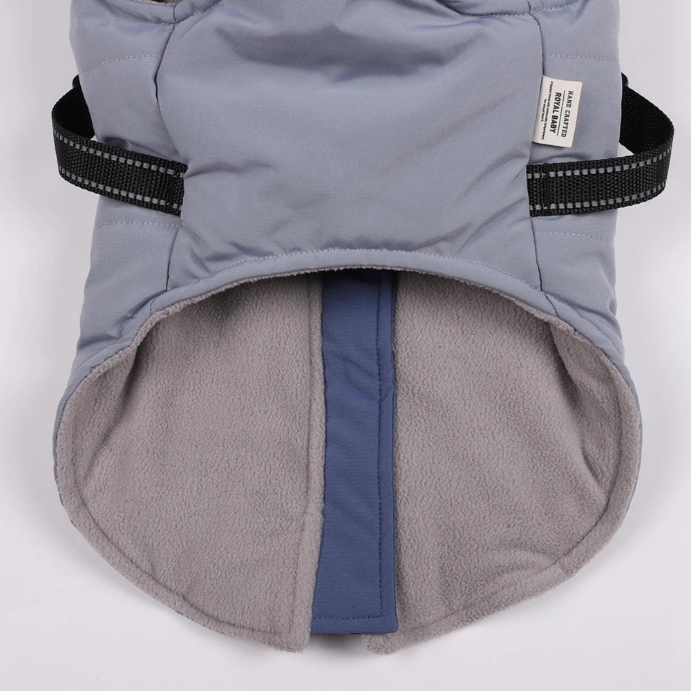 Winter Pet Dog Jacket With Harness Warm Dog Clothes For Labrador Waterproof Big Dog Coat