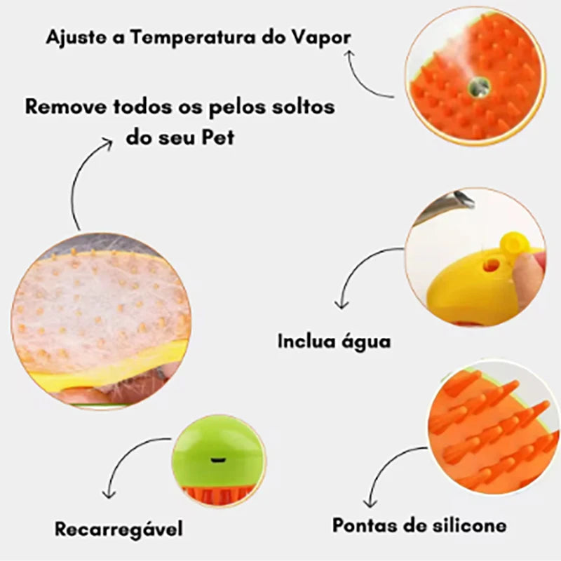 Steam hair removal brush electric spray cat hair brush three in one silicone brush used to massage pets remove floating hairs