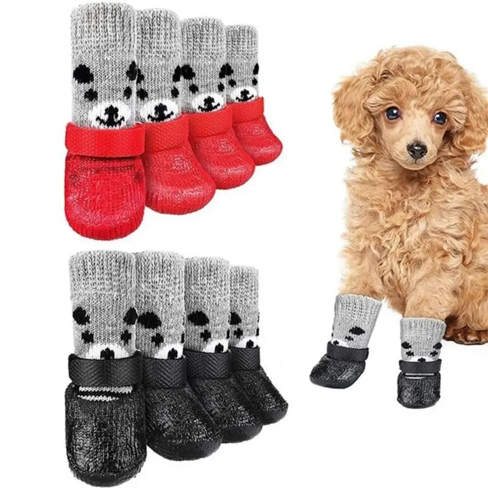 Autumn Winter Socks Waterproof Cats Dogs Rubber Socks Non-slip Dog Rain Snow Boots  Warm Socks