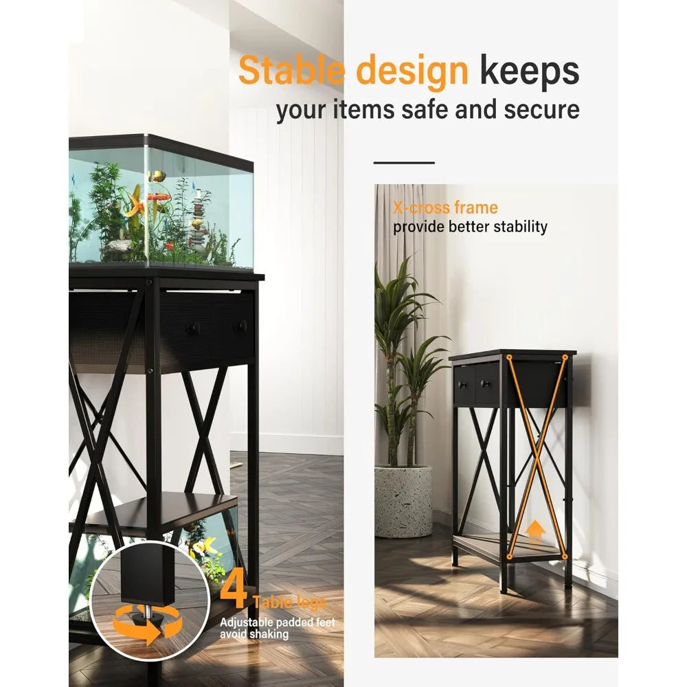 Fish Tank Stand 40 Gallon: Sturdy Aquarium Stand with Accessories Storage