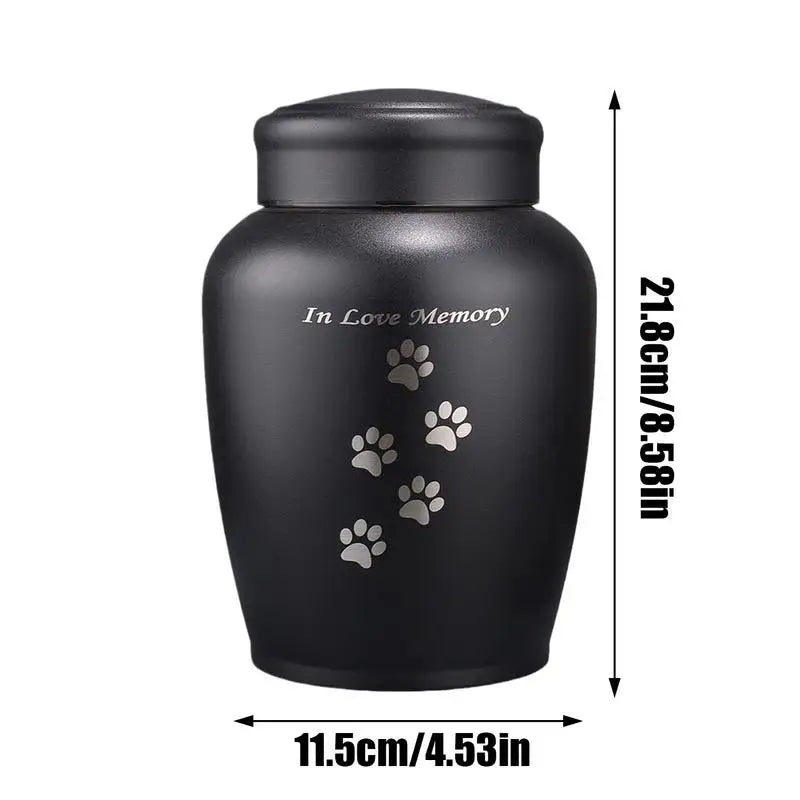 Metal Dog Urn Cat Ashes Stainless Steel Pets Urn Puppy Cremation Box Dogs Funerary Container