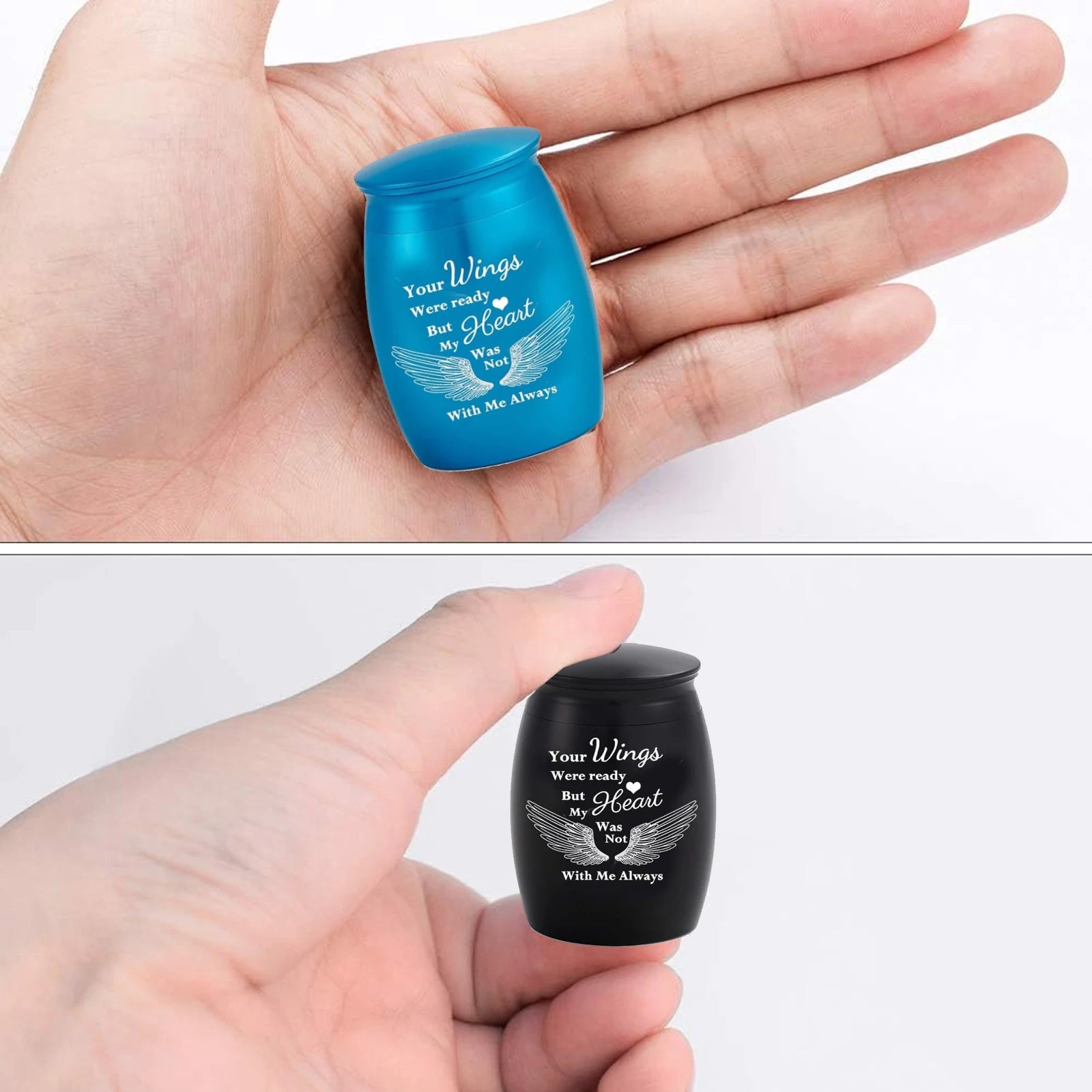 Set of 4 Cremation Mini Urns - 1.57 Inch Small Keepsake Urns for Human/Pet Ashes Memorial Ashes Holder-Your Wings were Ready