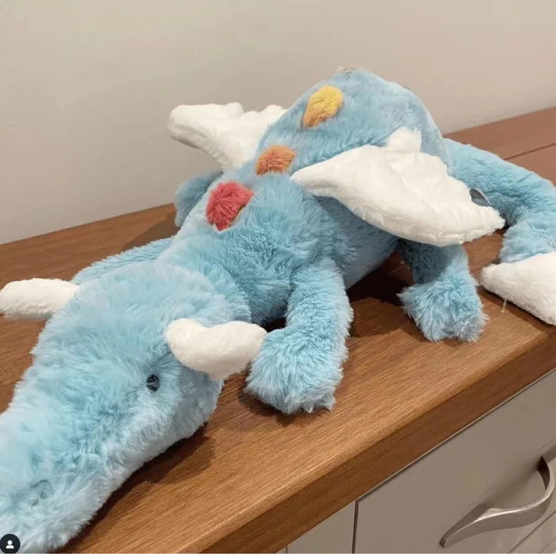 New 50cm Interactive Snow Dragon Plush Pillow Pet Blue Golden Dragon Doll Cute Cat Toy