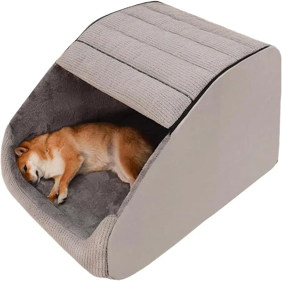 Extra Large Dog Bed House, 30D Memory Sponge, Cozy Indoor Plush Cave Crate with Non-Slip Bottom