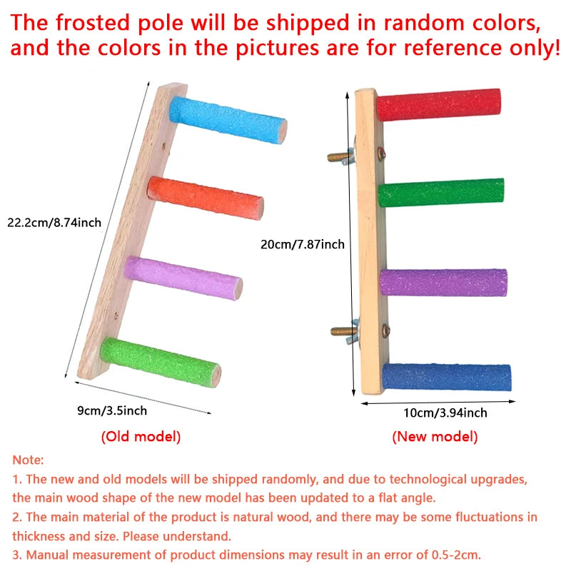 4/6/8 Step Bird Climbing Ladder Parrot Toy Ladder Bird Interaction Fun Climbing Toys Wooden Exercise Rack