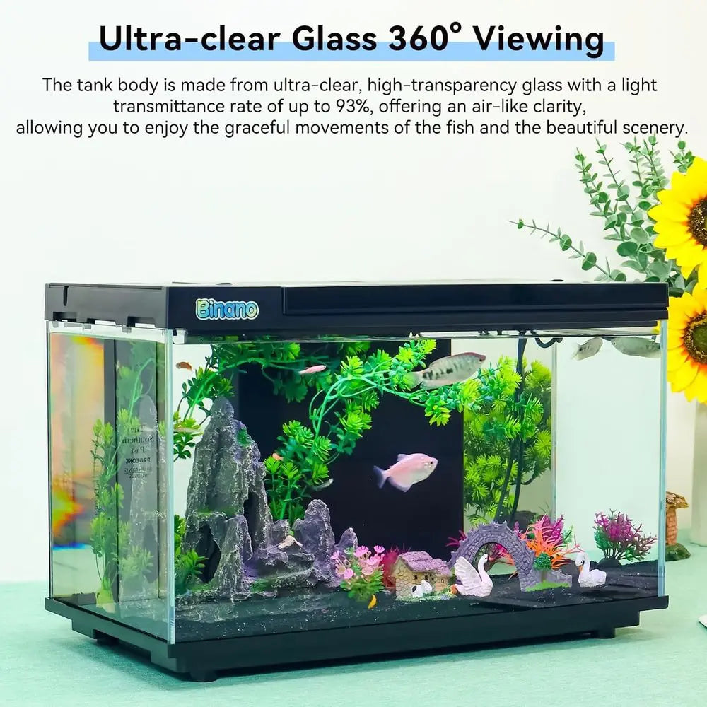 x 11.3 x 9.7 Inch Tank Kit Complete with Real-Time Temp Display, 3-Speed Water Pump, Smart Storage, Flexible Filter