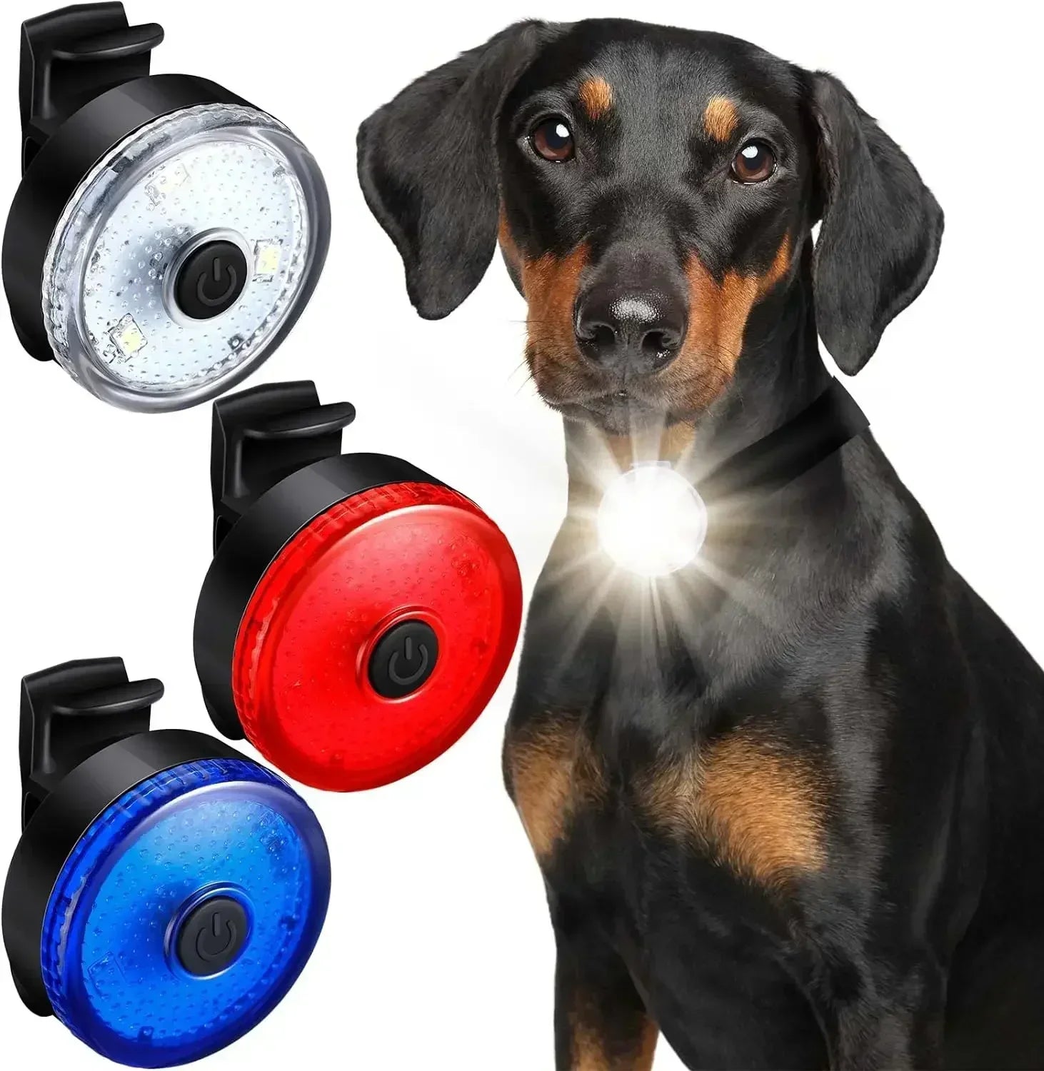 1-5Pcs LED Light Dog Collar Luminous Collar Dog USB Rechargeable 3 Modes Flashlight