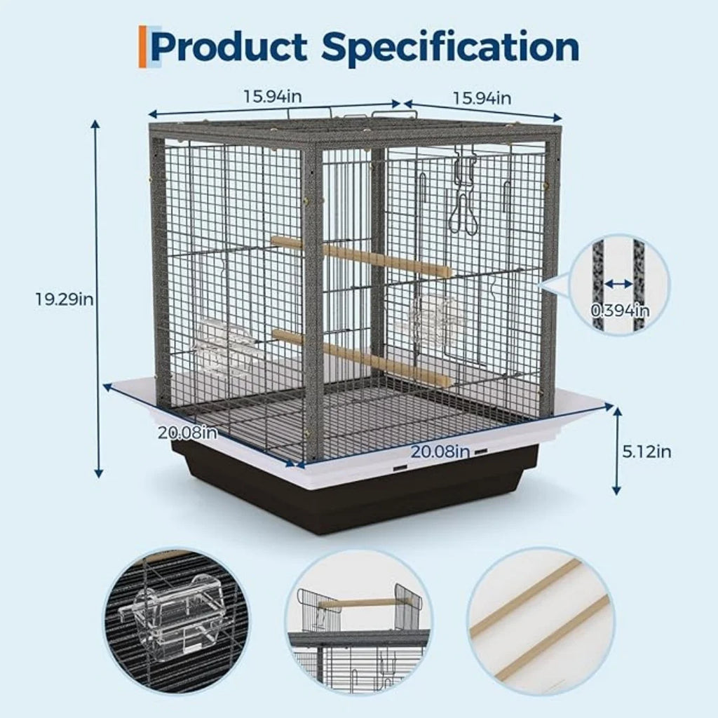 1 Set Of Metal Parrot Cage Luxury Metal Breeding Bird Villa Tiger Skin Peony Pet Cage Iron Bird Cage