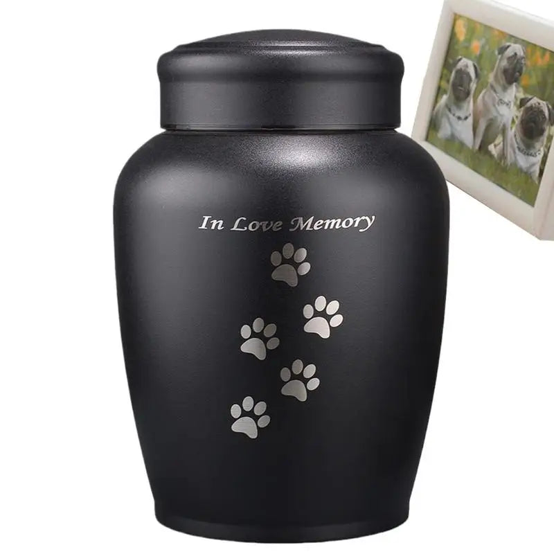 Metal Dog Urn Cat Ashes Stainless Steel Pets Urn Puppy Cremation Box Dogs Funerary Container