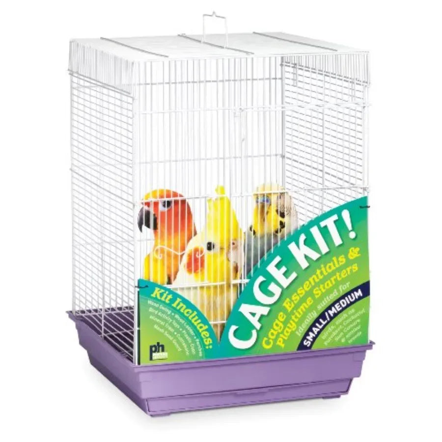 Square Roof Bird Cage Kit White and Purple 5 8 Ideal for Indoor and Outdoor Aviary Setup Durable