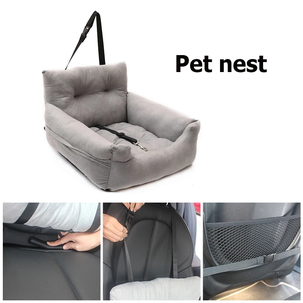 Small Dog Car Seat Cat Car Bed for Small Dogs Dog Cat Booster Safety Leash