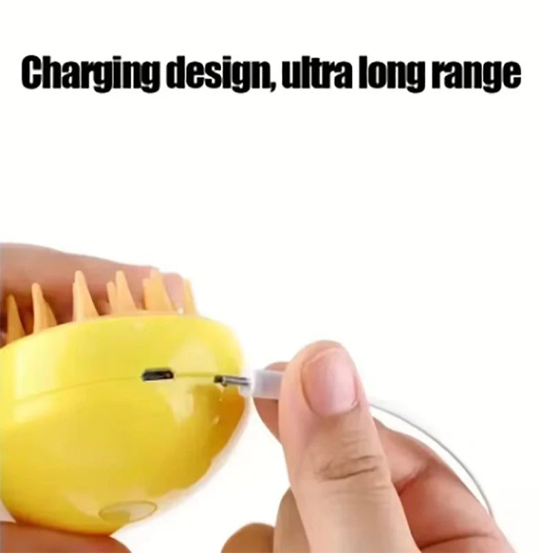 Steam hair removal brush electric spray cat hair brush three in one silicone brush used to massage pets remove floating hairs