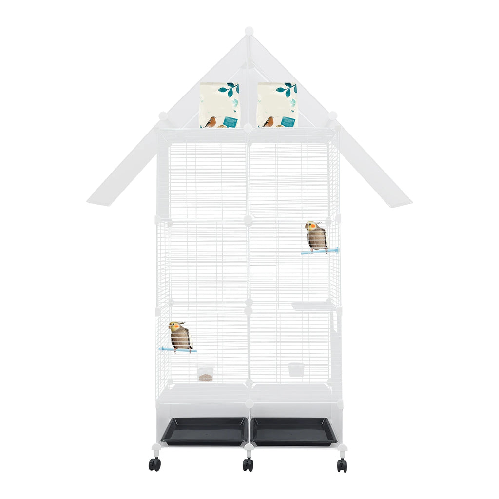 65-inch Bird Cage Large Parrot Cage Birdcage Portable Pet Cages with 6 Universal Wheels & Storage Top,for Lovebirds Cockatiels