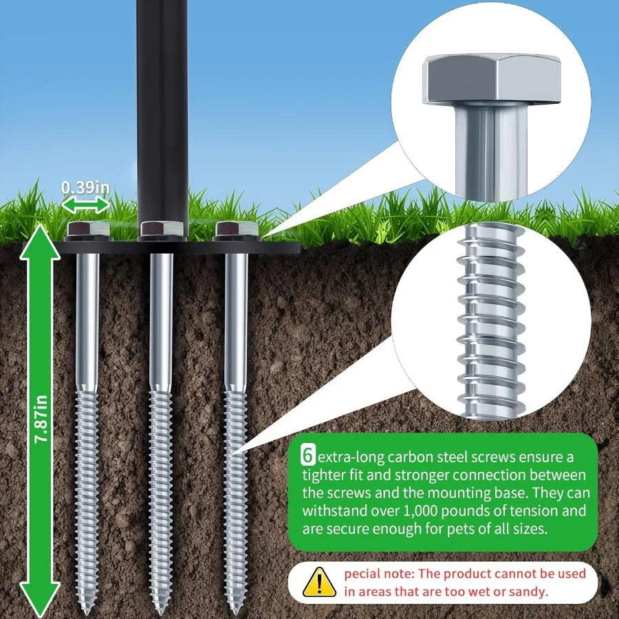 Tether Tug Outdoor Dog Toy Interactive Exercise Game in Yard Tether Tug with 2 Rope Toy and Bell