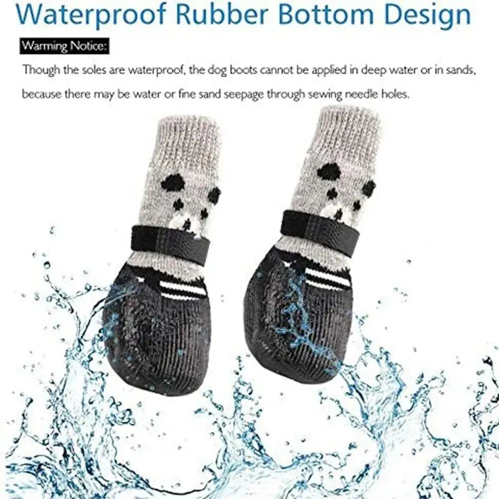 Autumn Winter Socks Waterproof Cats Dogs Rubber Socks Non-slip Dog Rain Snow Boots  Warm Socks
