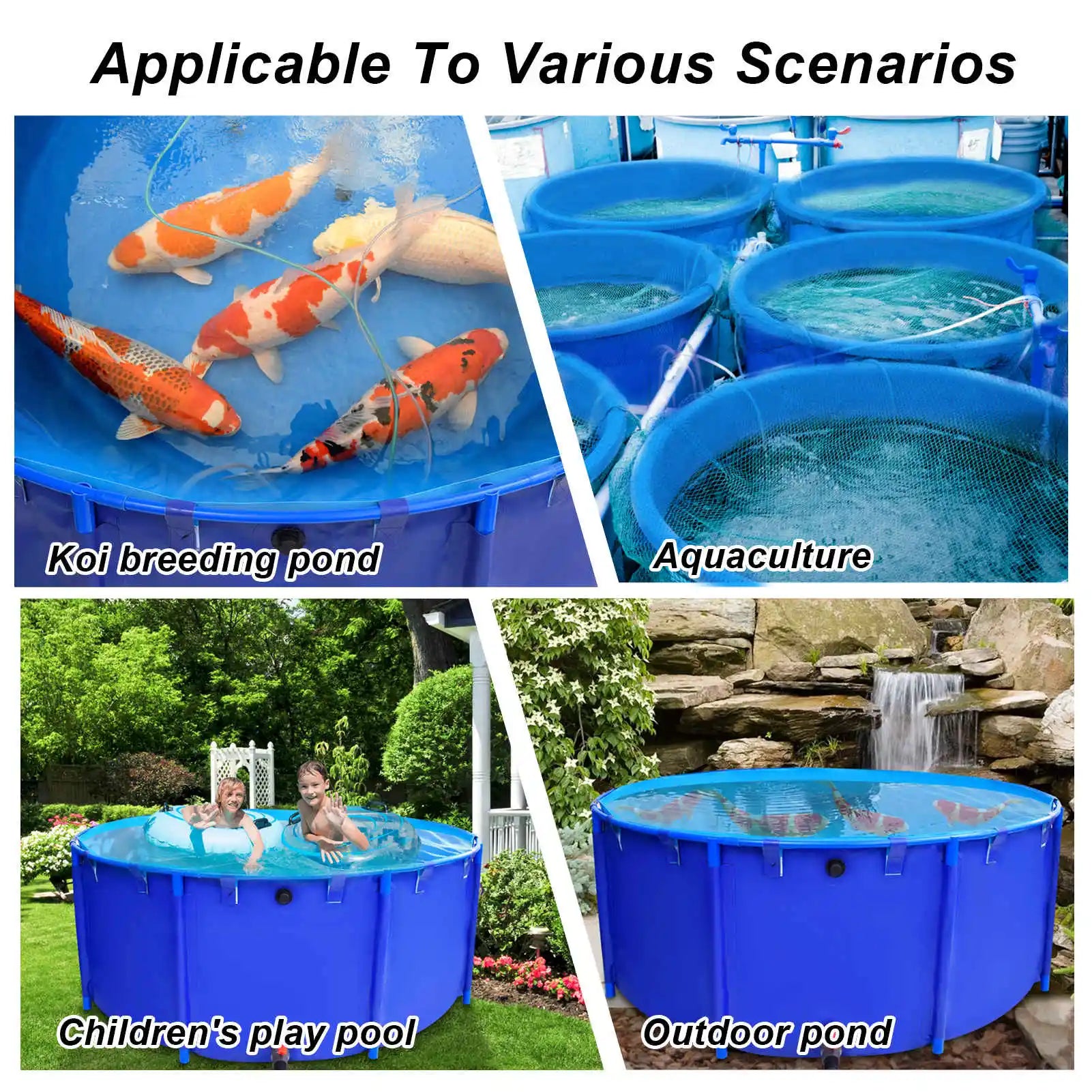 Outdoor Fish Tank Thickened Pool Pond Framed Swimming Pools, Fish Shrimp Breeding Irrigation Storage Holding Tank