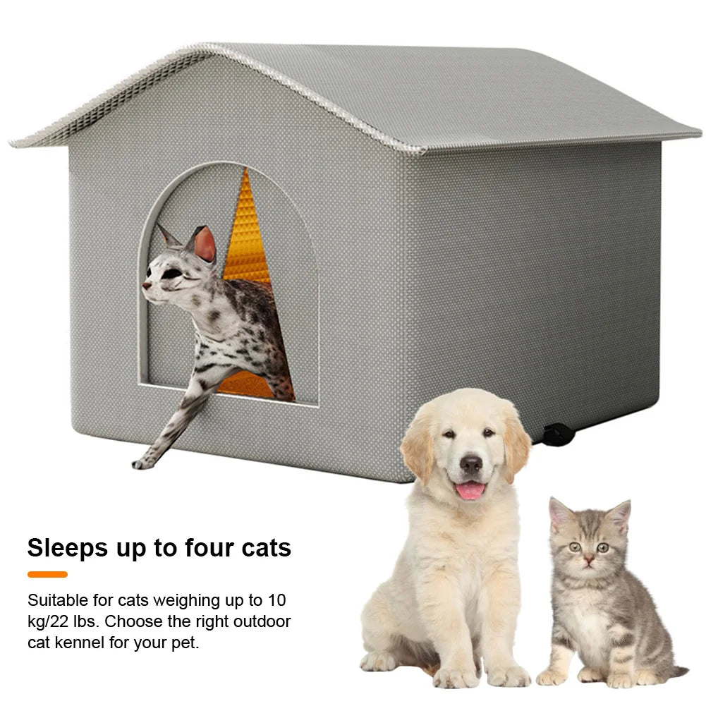 Waterproof Outdoor Feral Cats House Enclosed Pet Tent Cold Resistant Pet House Winter War