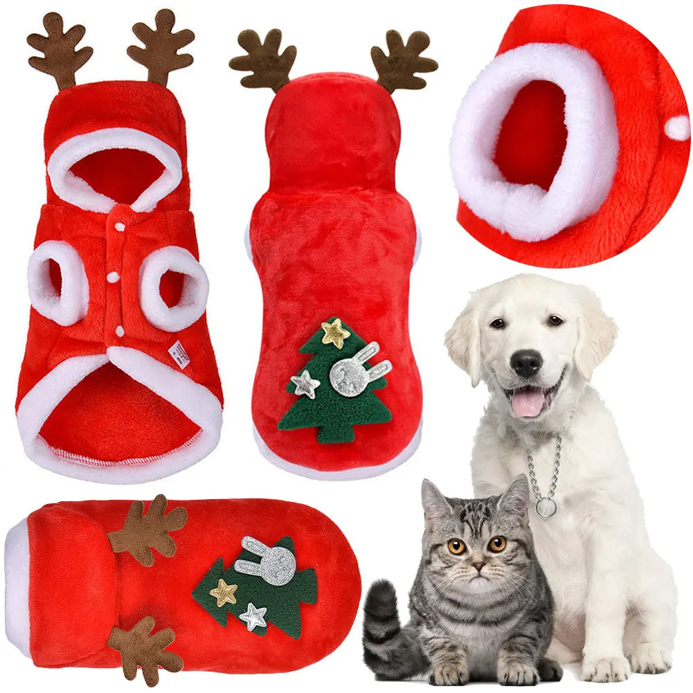 Christmas Pet Clothes Elk Dog Christmas Costumes Winter Comfortable Warm Small Dogs Puppy Cats